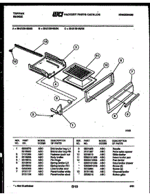 Broiler Drawer parts for Frigidaire Range 30-2139-00-05 from AppliancePartsPros.com