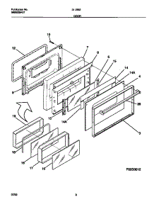 05 - Door parts for Frigidaire Range 31-2852-23-03 from AppliancePartsPros.com