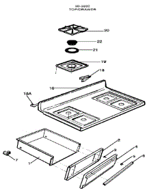 Top / Drawer parts for Tappan Range 30-3882 from AppliancePartsPros.com