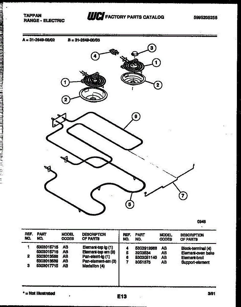 Parts for Frigidaire 31-2649-00-03: 04 - Broiler Parts ...
