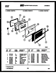 04 - Lower Oven Door Parts parts for Frigidaire Range 72-2547-66-04 from AppliancePartsPros.com