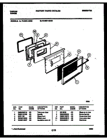 05 - Lower Oven Door Parts parts for Frigidaire Range 72-3651-00-03 from AppliancePartsPros.com