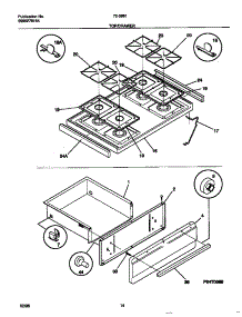 07 - Top / Drawer parts for Frigidaire Range 72-3981-00-08 from AppliancePartsPros.com