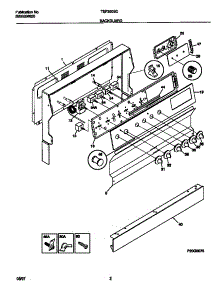 02 - Backguard parts for Frigidaire Range TEF350SCWE from AppliancePartsPros.com
