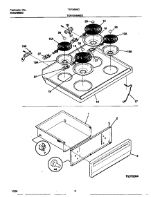 04 - Top / Drawer parts for Frigidaire Range TEF355BCWC from AppliancePartsPros.com