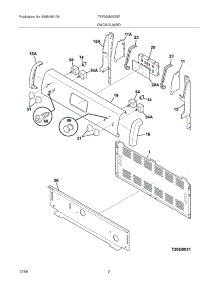 03 - Backguard parts for Tappan Range TEF360MXDSF from AppliancePartsPros.com