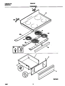 04 - Top / Drawer parts for Frigidaire Range TEF357BFWA from AppliancePartsPros.com