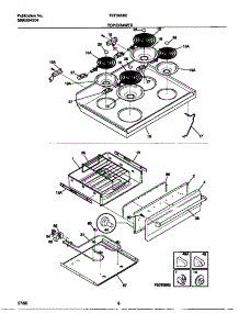 04 - Top / Drawer parts for Frigidaire Range TEF365BEWA from AppliancePartsPros.com
