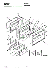07 - Lower Door parts for Frigidaire Range TEO356BCDB from AppliancePartsPros.com