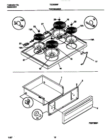 06 - Top / Drawer parts for Frigidaire Range TEO356BFW1 from AppliancePartsPros.com