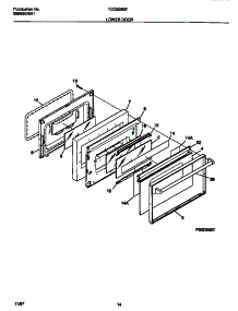07 - Lower Door parts for Frigidaire Range TEO356BFW1 from AppliancePartsPros.com