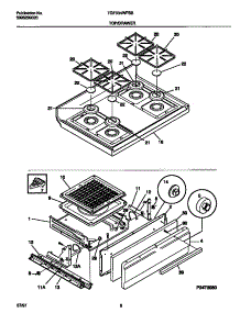 05 - Top / Drawer parts for Frigidaire Range TGF334WFSB from AppliancePartsPros.com