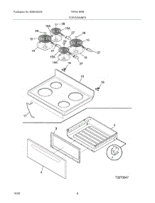 07 - Top / Drawer parts for Tappan Range TEF351EWB from AppliancePartsPros.com