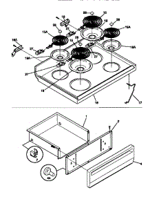 04 - Top / Drawer parts for Frigidaire Range TEF354BCDA from AppliancePartsPros.com