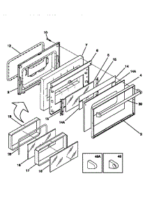 05 - Door parts for Frigidaire Range TEF354BCDA from AppliancePartsPros.com