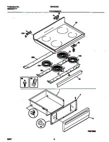 04 - Top / Drawer parts for Frigidaire Range TEF357BCDE from AppliancePartsPros.com