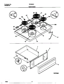 04 - Top / Drawer parts for Frigidaire Range TEF352SCWC from AppliancePartsPros.com