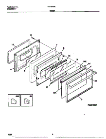 05 - Door parts for Frigidaire Range TEF354BCDC from AppliancePartsPros.com