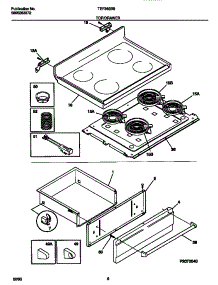 04 - Top / Drawer parts for Frigidaire Range TEF362BBBA from AppliancePartsPros.com