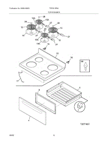 07 - Top / Drawer parts for Tappan Range TEF351EWA from AppliancePartsPros.com
