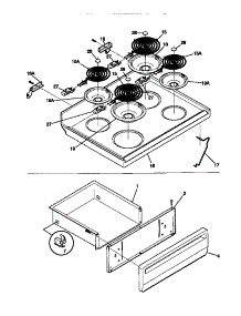 04 - Top / Drawer parts for Frigidaire Range TEF324BCWA from AppliancePartsPros.com