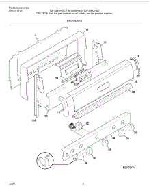 03 - Backguard parts for Frigidaire Range TGF336BHDD from AppliancePartsPros.com