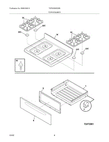 09 - Top / Drawer parts for Tappan Range TGF350MXDSB from AppliancePartsPros.com