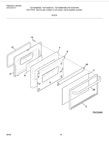 11 - Door parts for Frigidaire Range TGF336BHDC from AppliancePartsPros.com