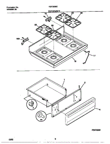 05 - Top / Drawer parts for Frigidaire Range TGF353BCWC from AppliancePartsPros.com