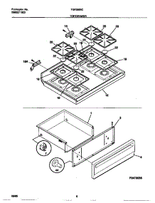 05 - Top / Drawer parts for Frigidaire Range TGF355BCWA from AppliancePartsPros.com