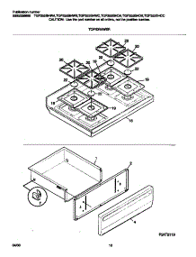 05 - Top / Drawer parts for Frigidaire Range TGF355BHWA from AppliancePartsPros.com