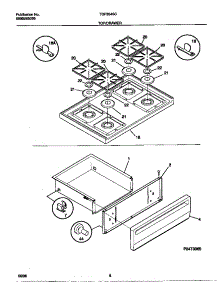 05 - Top / Drawer parts for Frigidaire Range TGF354SCDC from AppliancePartsPros.com