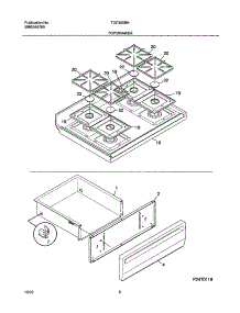 09 - Top / Drawer parts for Tappan Range TGF355BHWF from AppliancePartsPros.com