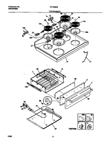 04 - Top / Drawer parts for Frigidaire Range TEF365BEDB from AppliancePartsPros.com