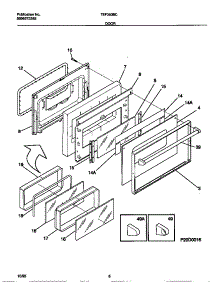 05 - Door parts for Frigidaire Range TEF383BCDA from AppliancePartsPros.com