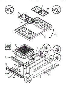 05 - Top / Drawer parts for Frigidaire Range TGF330WCDA from AppliancePartsPros.com