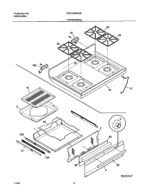 09 - Top / Drawer parts for Tappan Range TGF324WHSD from AppliancePartsPros.com