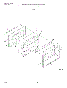 11 - Door parts for Frigidaire Range TGF336BHWD from AppliancePartsPros.com