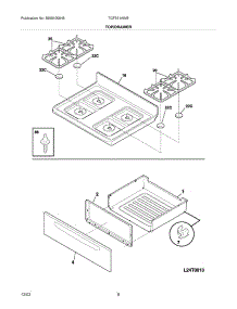 09 - Top / Drawer parts for Tappan Range TGF351AWE from AppliancePartsPros.com