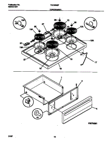 07 - Top / Drawer parts for Frigidaire Range TEO356BFDA from AppliancePartsPros.com