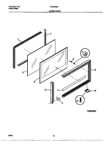 08 - Upper Door parts for Frigidaire Range TEO353SCWA from AppliancePartsPros.com