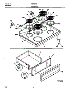 04 - Top / Drawer parts for Frigidaire Range TEF354BCWD from AppliancePartsPros.com