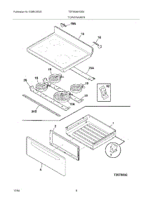 07 - Top / Drawer parts for Tappan Range TEF360MXDSA from AppliancePartsPros.com