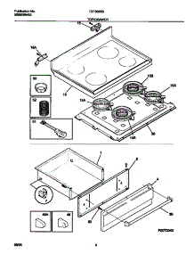 04 - Top / Drawer parts for Frigidaire Range TEF362BBBB from AppliancePartsPros.com