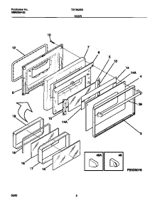 05 - Door parts for Frigidaire Range TEF362BBBB from AppliancePartsPros.com