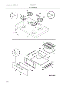09 - Top / Drawer parts for Tappan Range TGF303BWF from AppliancePartsPros.com