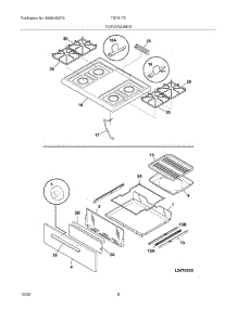 09 - Top / Drawer parts for Tappan Range TGF317DWC from AppliancePartsPros.com