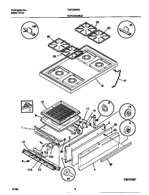 05 - Top / Drawer parts for Frigidaire Range TGF330WCDB from AppliancePartsPros.com