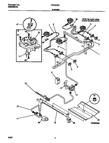 03 - Burner parts for Frigidaire Range TGF334BCWG from AppliancePartsPros.com
