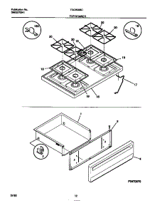 07 - Top / Drawer parts for Frigidaire Range TGO356BCDA from AppliancePartsPros.com
